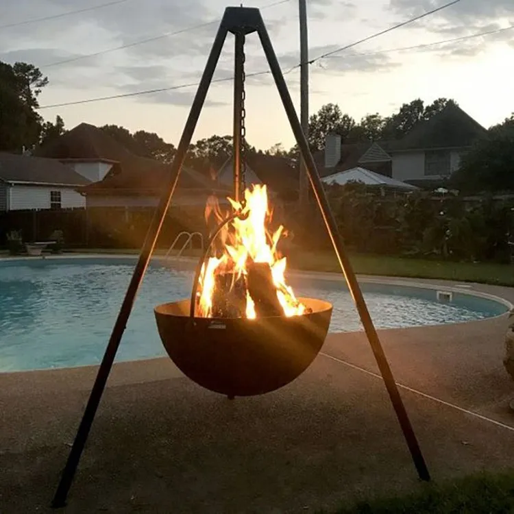 Fire Pit With BBQ Grill
