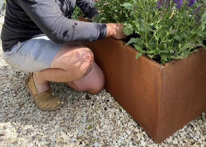 Corten Steel square planters outdoor Corten Steel square planters outdoor