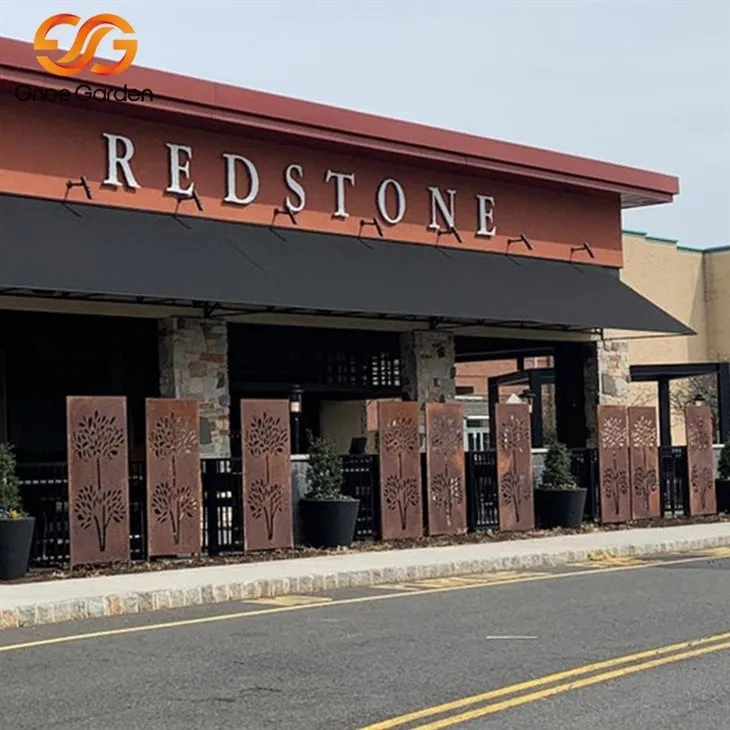 large outdoor garden Corten Steel Screen Panel